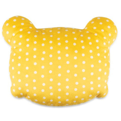 Lemon ribbon Kussen junior 35 cm polyester wit geel