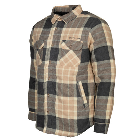 Life line Jervis Padded Flannel Shirt heren beige maat M