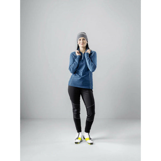 Löffler Thermoshirt Midlayer CB dames modal katoen jeansblauw mt 40