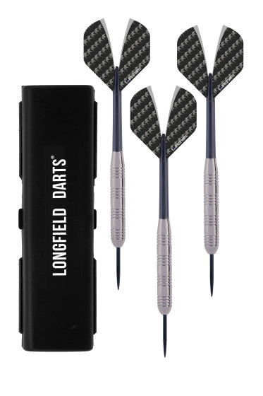 Longfield darts Steeltip Dartpijl Set 23 gram Zilver Zwart 3 stuks