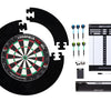 Longfield darts Tournament dartbord met toebehoren zwart 8-delig
