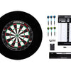 Longfield darts Tournament dartbord met toebehoren zwart 8-delig
