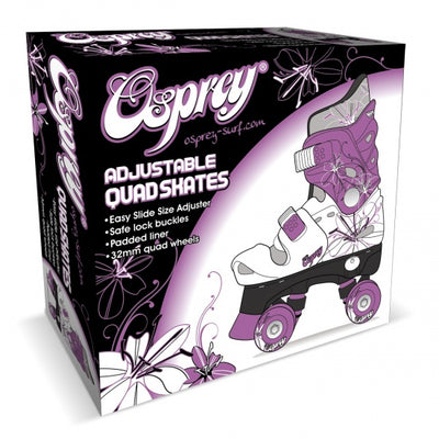 rolschaatsen verstelbaar meisjes wit paars maat 32-36