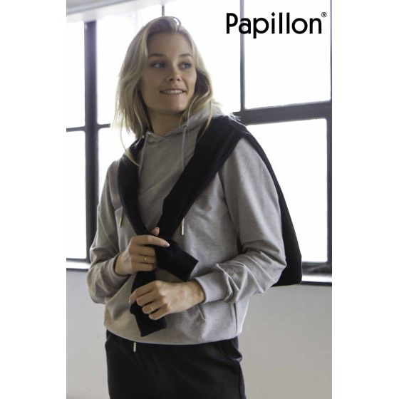 Papillon Sweat Hoody Katoen Dames Grijs Maat XXL