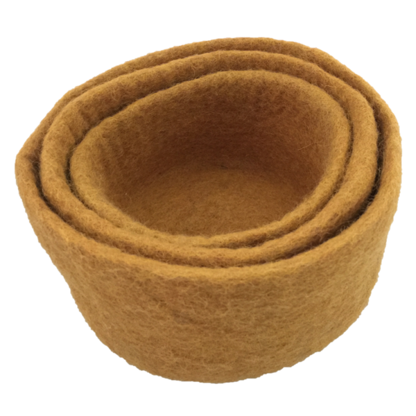 Papoose Toys Papoose Toys Earth Nested Bowls Mustard 3
