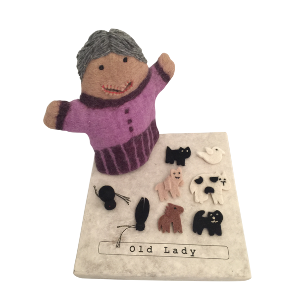 Papoose Toys Story Puppet Old Lady Swallow