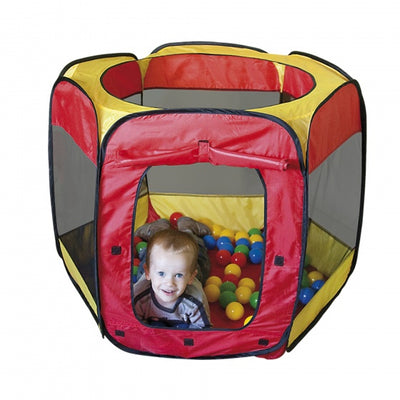 Paradiso toys Speeltent met 100 ballen 100 x 75 cm rood geel