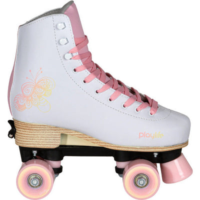 Playlife - adjustable rolschaatsen junior wit roze maat 39 42
