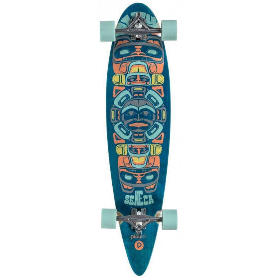 Playlife Longboard 97 x 23 cm hout zwart blauw