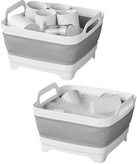 Proplus Afwasteil opvouwbaar 30 x 30 x 20 cm grijs wit