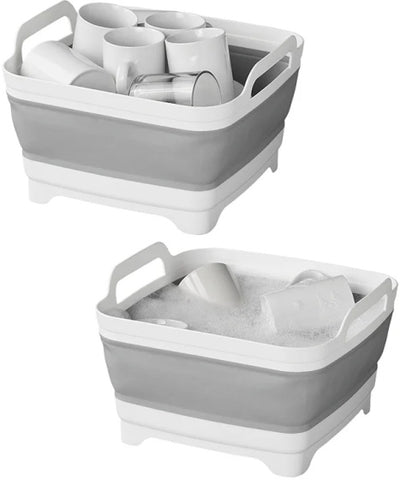 Proplus Afwasteil opvouwbaar 30 x 30 x 20 cm grijs wit