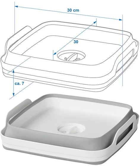 Proplus Afwasteil opvouwbaar 30 x 30 x 20 cm grijs wit