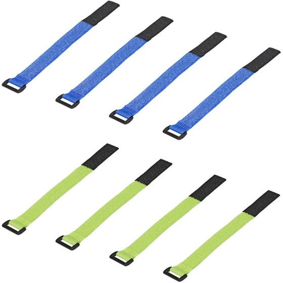 Proplus Kabelbinders klittenband 8 stuks blauw groen