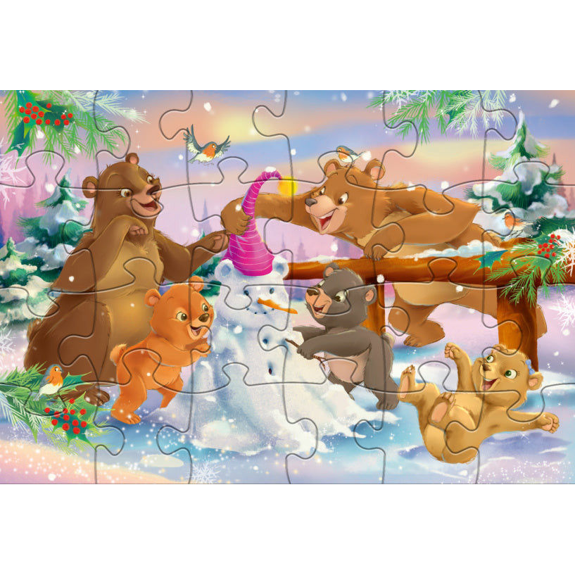 Rebo Productions Christmas Bears legpuzzel junior 24 24 stukjes
