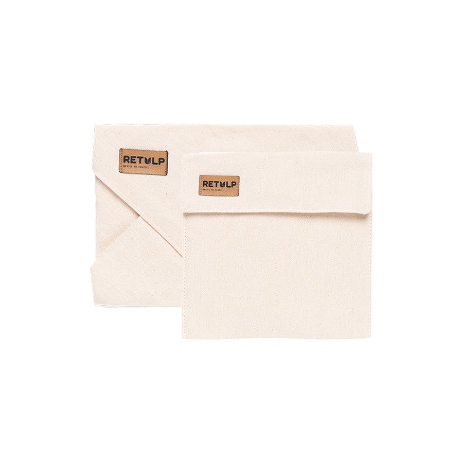 Retulp Lunch Wrap + Bewaarzakje Katoen Set van 2