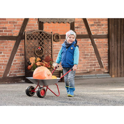 stalen kruiwagen junior zilver rood