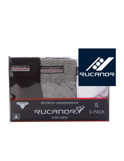 Rucanor Box-slips 3-pack heren zwart grijs wit maat M