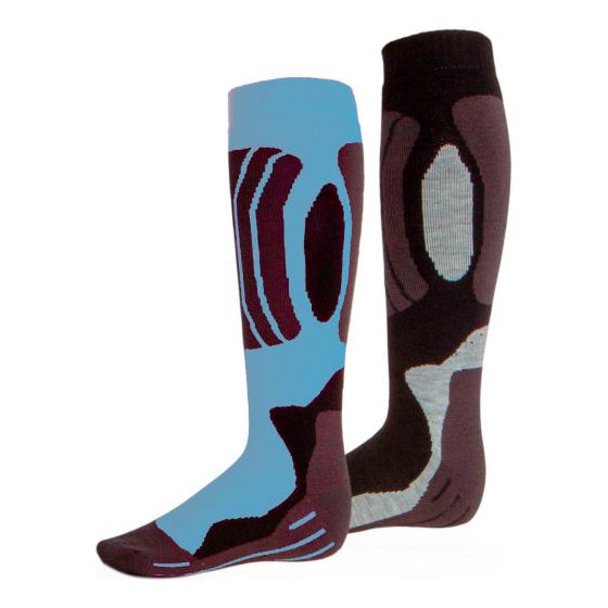 Rucanor Svindal skisokken 2-pack unisex zwart lichtblauw maat 35-38