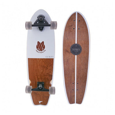 longboard Surfy 82,5 x 23,5 cm wit bruin