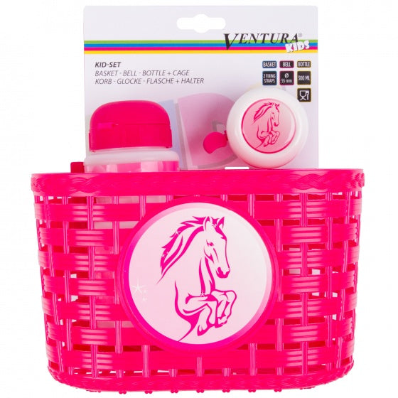 Ventura Accessoiresset Paard meisjes roze wit 4-delig