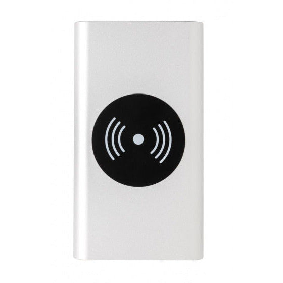 powerbank draadloos 10.000 mAh 12,5 cm alu zilver