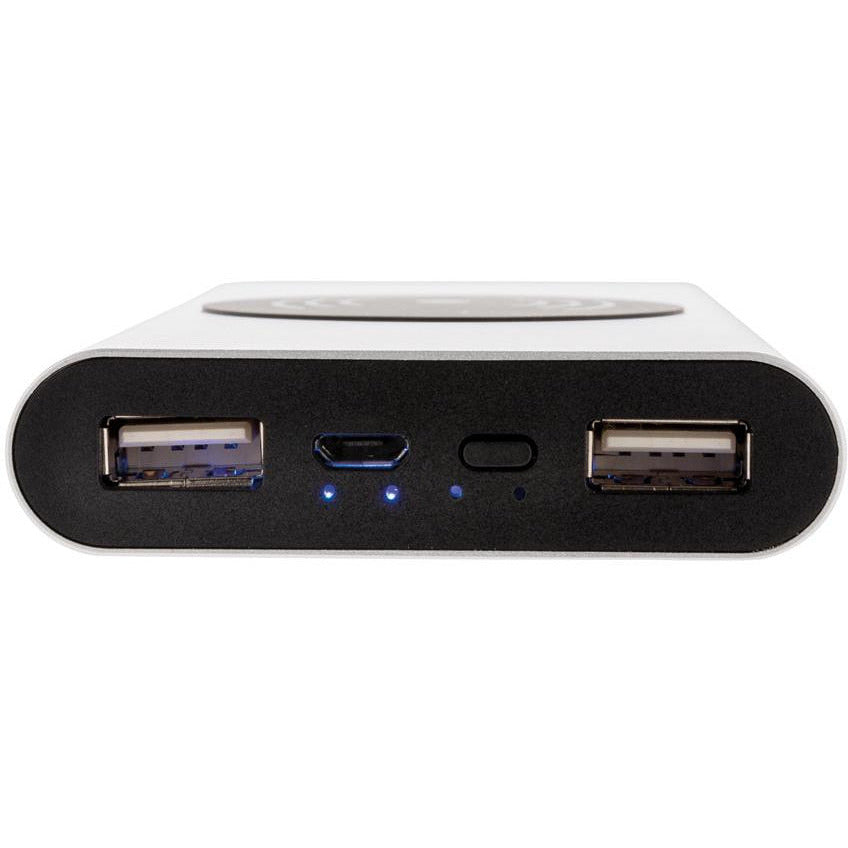 powerbank draadloos 10.000 mAh 12,5 cm alu zilver