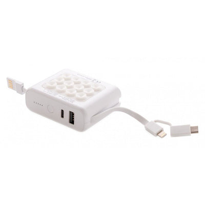 powerbank met draadloze oplader 7,2 cm ABS wit